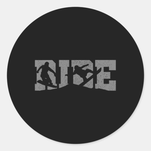 スノーボードライドスノーボードギフト ラウンドシール (正面)