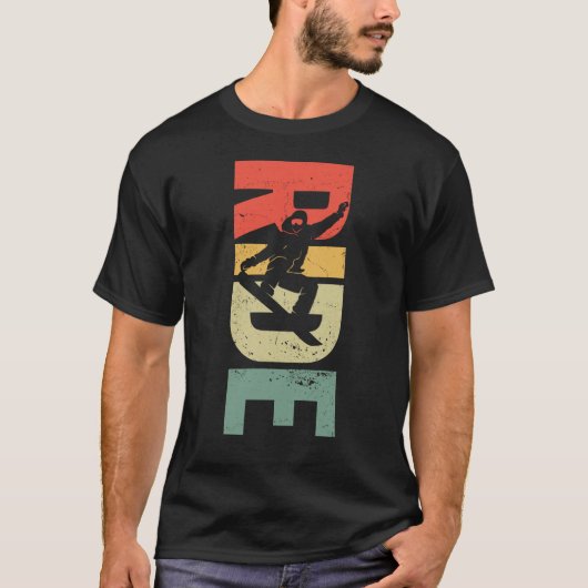 スノーボードライドヴィンテージレトロ Tシャツ (正面)