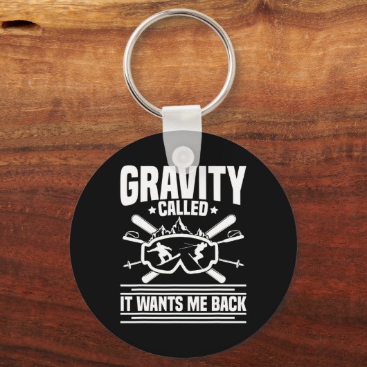 スノーボードラバーギアスキースロープウィンターバケーションスノ キーホルダー (正面)