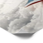 スノーボードリスの冬お洒落間動物 ポスター (角)