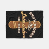 スノーボードレイクタホカリフォルニアスノーボードワイン フリースブランケット (正面(横))