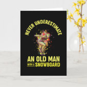 スノーボードレトロスノーボーダーでのスキー カード (黄色い花)