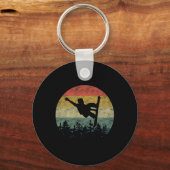 スノーボードレトロスノーボーダーフリーライド女性男性 キーホルダー (正面)