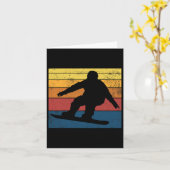 スノーボードレトロヴィンテージプレゼント カード (黄色い花)