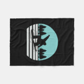 スノーボードレトロヴィンテージ フリースブランケット (正面(横))