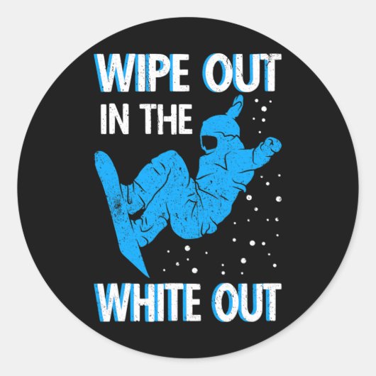 スノーボードワイプアウトザホワイトアウトスキーリゾートSno ラウンドシール (正面)
