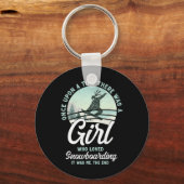 スノーボードヴィンテージガール1 キーホルダー (正面)