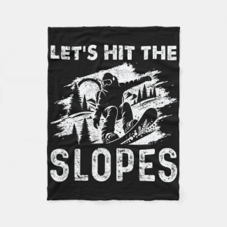 スノーボードヴィンテージゲレンデに行こう フリースブランケット