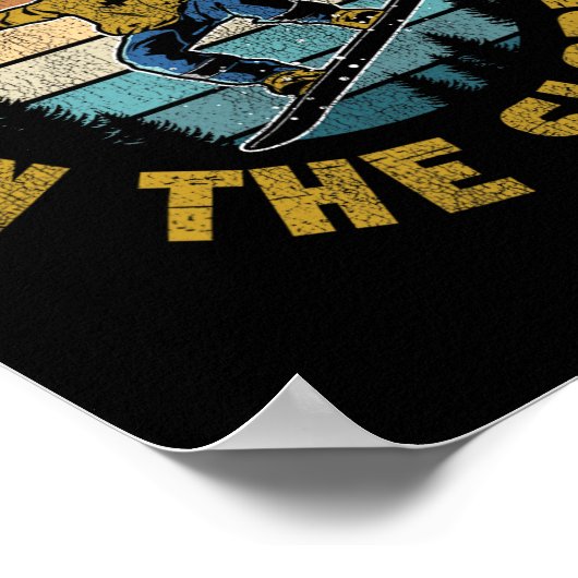 スノーボードヴィンテージゴーグルレトロライフ ポスター (角)