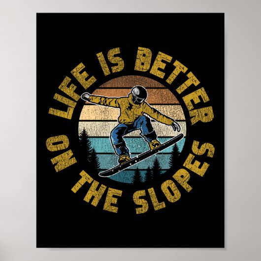 スノーボードヴィンテージゴーグルレトロライフ ポスター (正面)