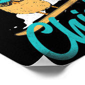 スノーボードヴィンテージチキンシック ポスター (角)