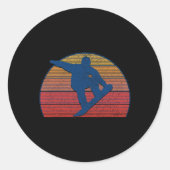 スノーボードヴィンテージレトロフリースタイルスノーボード ラウンドシール (正面)