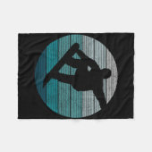 スノーボードヴィンテージレトロフリースタイルスノーボードGif フリースブランケット (正面(横))