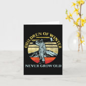 スノーボードヴィンテージレトロWの子ども カード (黄色い花)