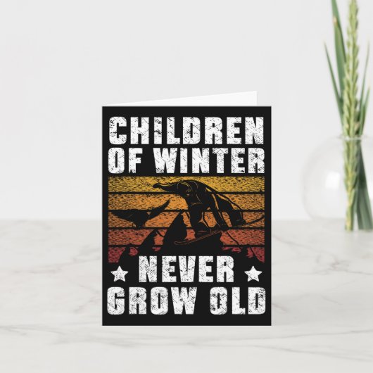 スノーボードヴィンテージレトロWの子ども カード (正面)