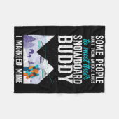 スノーボードヴィンテージ結婚妻バディ フリースブランケット (正面(横))