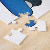 スノーボード付きスノーボーダーとしてのパンダ ジグソーパズル (側面)