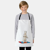 スノーボード付きスノーボーダーとしてのホッキョクグマ エプロン (着用した状態)