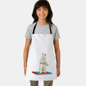 スノーボード付きスノーボーダーとしてのホッキョクグマ エプロン (インサイチュ)