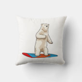 スノーボード付きスノーボーダーとしてのホッキョクグマ クッション (裏面)