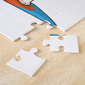 スノーボード付きスノーボーダーとしてのホッキョクグマ ジグソーパズル (側面)