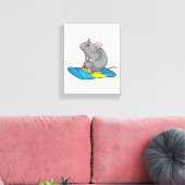 スノーボード付きスノーボーダーとしてのマウス キャンバスプリント (インサイチュ (リビング))