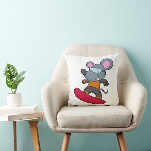 スノーボード付きスノーボーダーとしてのマウス クッション (椅子)