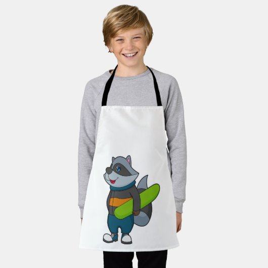 スノーボード付きスノーボーダーとしてのルーン エプロン (着用した状態)