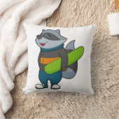 スノーボード付きスノーボーダーとしてのルーン クッション (ブランケット)