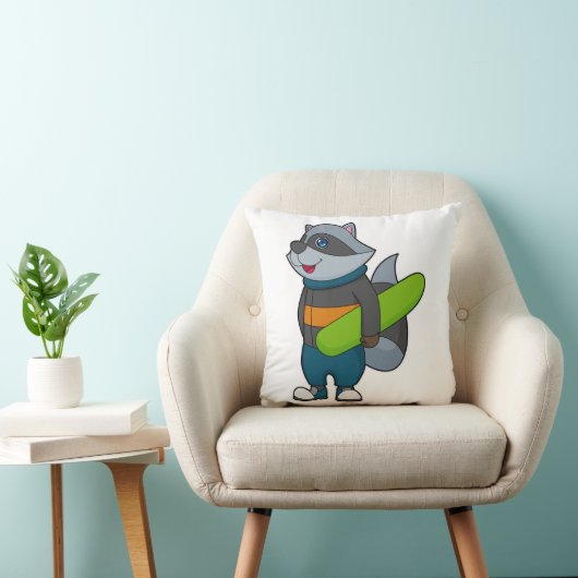 スノーボード付きスノーボーダーとしてのルーン クッション (椅子)