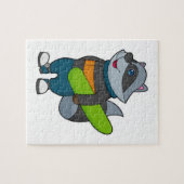 スノーボード付きスノーボーダーとしてのルーン ジグソーパズル (横)