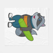 スノーボード付きスノーボーダーとしてのルーン フリースブランケット (正面(横))