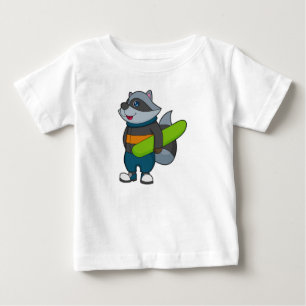 スノーボード付きスノーボーダーとしてのルーン ベビーTシャツ