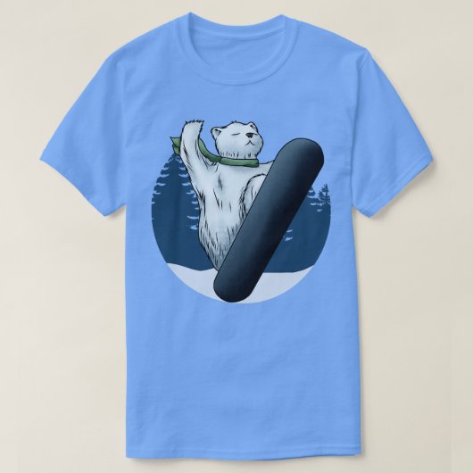 スノーボード付きホッキョクグマ2 Tシャツ (デザイン正面)