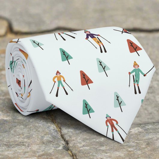 スノーボード冬スキーのクリスマスビアパターン ネクタイ