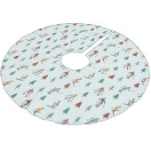 スノーボード冬スキーのクリスマスビアパターン ブラッシュドポリエステルツリースカート (アングル)