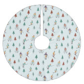 スノーボード冬スキーのクリスマスビアパターン ブラッシュドポリエステルツリースカート (正面)