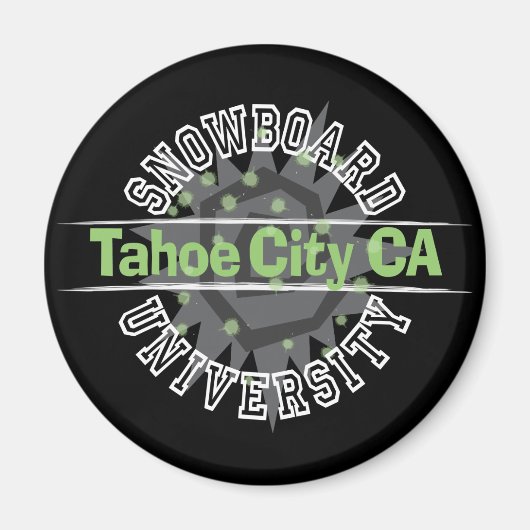 スノーボード大学 – タホー市CA マグネット (正面)