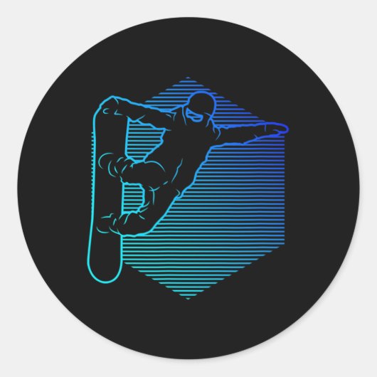 スノーボード女子スノーボードスノーボーダー ラウンドシール (正面)