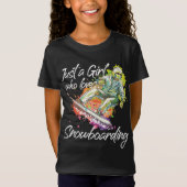 スノーボード好きな女の子だけのスノーボード Tシャツ (正面)