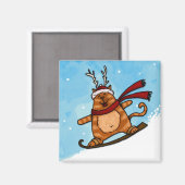 スノーボード子猫 マグネット (正面/裏面)