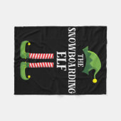 スノーボード小妖精や小人マッチングファミリーグループクリスマスP フリースブランケット (正面(横))