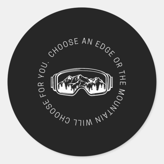 スノーボード引用文エッジまたは山を選択 ラウンドシール (正面)