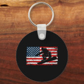 スノーボード愛国的ヴィンテージアメリカ キーホルダー (正面)