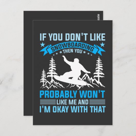 スノーボード愛好家のための面白い名言 ポストカード (正面/裏面)