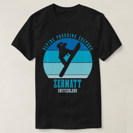 スノーボード文化ツェルマットスイス1 Tシャツ (デザイン正面)
