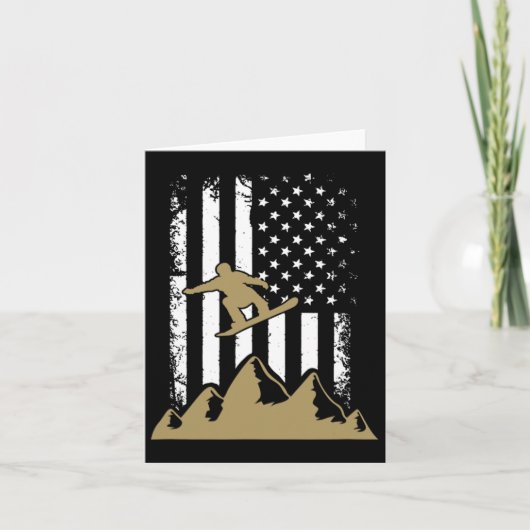 スノーボード旗冬スノーボードスポーツスキーギフト カード (正面)