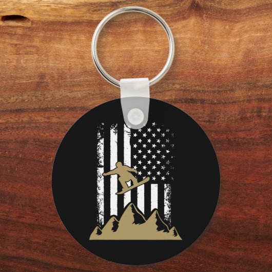 スノーボード旗冬スノーボードスポーツスキーギフト キーホルダー (正面)