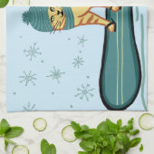 スノーボード用のタビーネコ キッチンタオル (折り畳み)