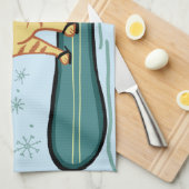 スノーボード用のタビーネコ キッチンタオル (四つ折り)